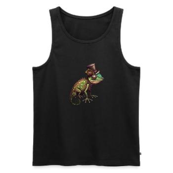 Vintage Gekko Steampunk - Débardeur bio Premium Homme - noir - Devant - Michal (187cm)
