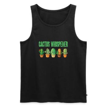 Funny comic cacti - Men's Premium Organic Tank Top - black - Front - AI Model Male 178 light (178cm)