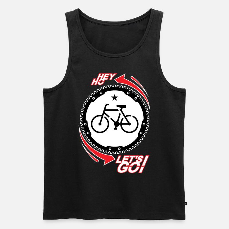 HEY HO - BICYCLE - LET'S GO! - Männer Premium Bio Tank Top - Schwarz