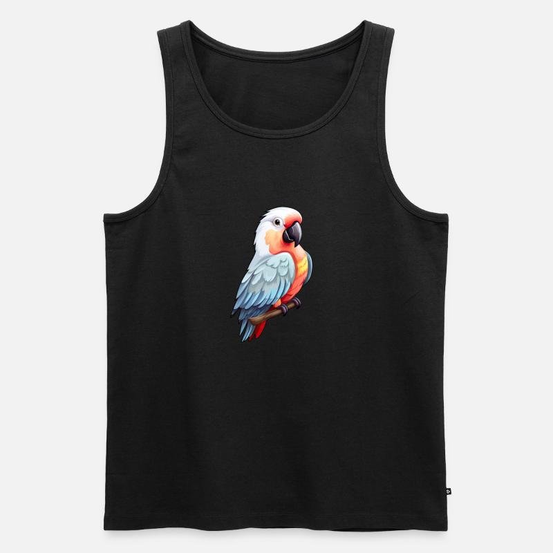 Bunter Papagei im Comic-Stil - Männer Premium Bio Tank Top - Schwarz