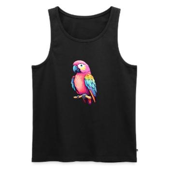 Bird Colorful Parrot - Men's Premium Organic Tank Top - black - Front - Michal (187cm)