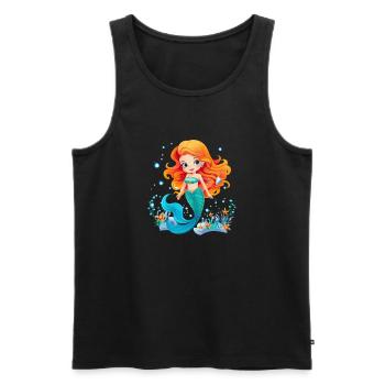 Dessin animé sirène sous-marine - Débardeur bio Premium Homme - noir - Devant - AI Model Male 178 light (178cm)