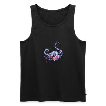 Polygon trifft Natur - Eleganter Blau Schwan - Männer Premium Bio Tank Top - Schwarz - Vorne - Michal (187cm)