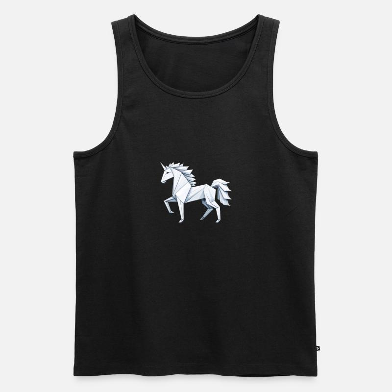 Modernes Einhorn Polygon Style - Männer Premium Bio Tank Top - Schwarz