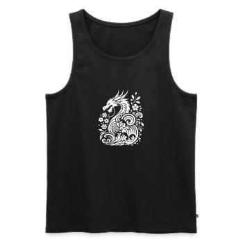Silhouette Drachen Japan - Männer Premium Bio Tank Top - Schwarz - Vorne - AI Model Male 178 light (178cm)