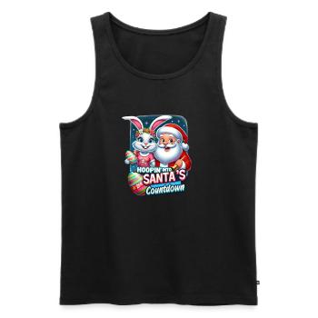 Fête du Nouvel An avec le lapin de Pâques et le Père Noël - Débardeur bio Premium Homme - noir - Devant - AI Model Male 178 light (178cm)