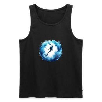 Underwater World Ocean Diver - Men's Premium Organic Tank Top - black - Front - AI Model Male 178 light (178cm)