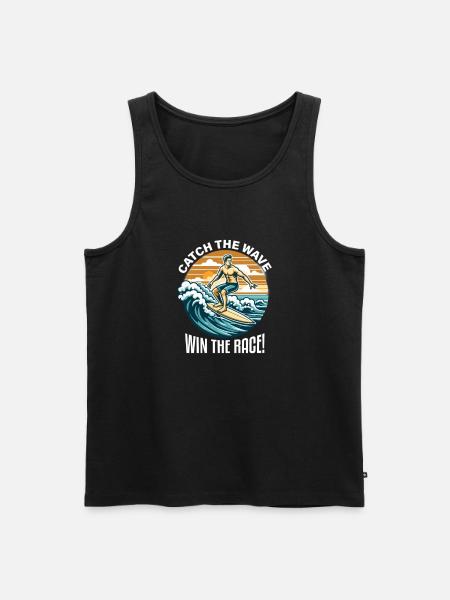 Wellenreiten mit dem Surfboard - Männer Premium Bio Tank Top - Schwarz