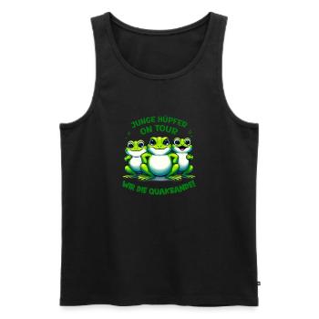 Little Comic Toads Gang - Men's Premium Organic Tank Top - black - Front - AI Model Male 178 light (178cm)