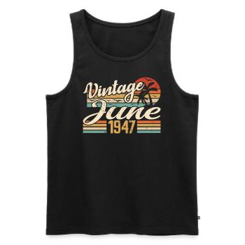 June 1947 Birthday 1947 Retro 1947 June 1947 - Men's Premium Organic Tank Top - black - Front - Michal (187cm)