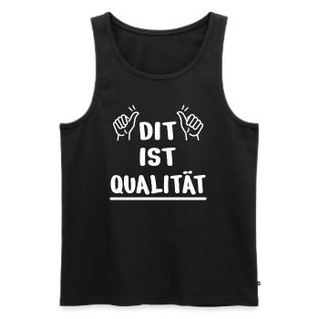 Dit Ist Qualität Daumen Hoch Berliner Humor Design - Männer Premium Bio Tank Top - Schwarz - Vorne - Michal (187cm)