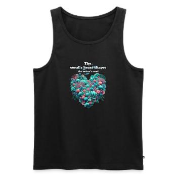 Coral Heart with Small Fish - Men's Premium Organic Tank Top - black - Front - Michal (187cm)