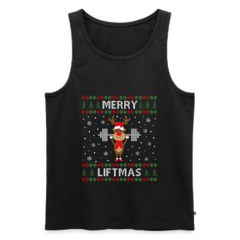 Merry Liftmas - Men's Premium Organic Tank Top - black - Front - Michal (187cm)