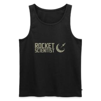 Rocket Scientist Raketenwissenschaftler Rakete - Men's Premium Organic Tank Top - black - Front - Michal (187cm)