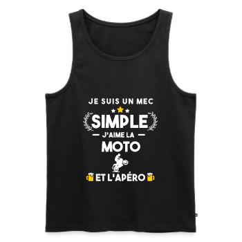 moto et apéro humour cadeau - Débardeur bio Premium Homme - noir - Devant - Michal (187cm)