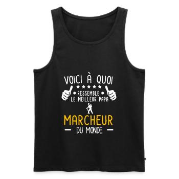 voici meilleur papa marcheur au monde père marche - Débardeur bio Premium Homme - noir - Devant - Michal (187cm)