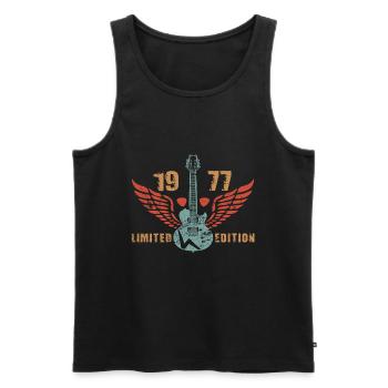 Guitar Guitar Player Guitarist 1977 - Men's Premium Organic Tank Top - black - Front - AI Model Male 178 light (178cm)