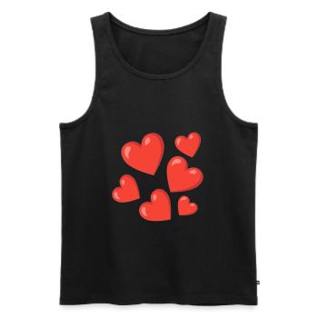 Amour et amoureux ! - Débardeur bio Premium Homme - noir - Devant - Michal (187cm)