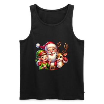 Noël du Père Noël - Débardeur bio Premium Homme - noir - Devant - Michal (187cm)