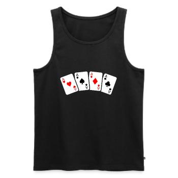 Cartes de poker - Cartes de jeu de casino - Débardeur bio Premium Homme - noir - Devant - Michal (187cm)