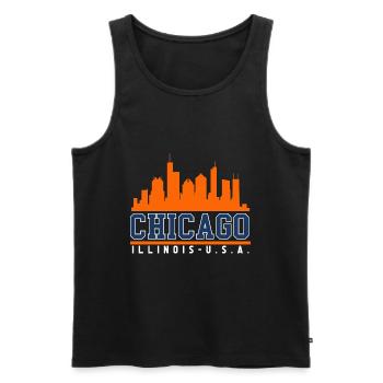 Chicago Illinois Skyline - Débardeur bio Premium Homme - noir - Devant - AI Model Male 178 light (178cm)