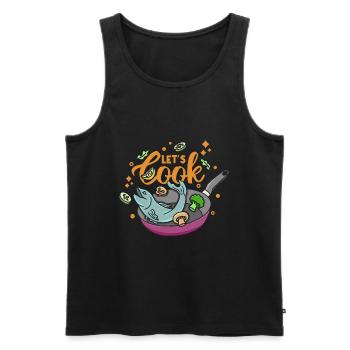 Let’s Cook - Men's Premium Organic Tank Top - black - Front - Michal (187cm)