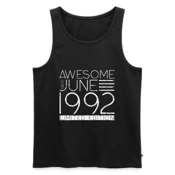 Juni 1992 Vintage Jahrgang Geburtstag Geschenk - Männer Premium Bio Tank Top - Schwarz - Vorne - Michal (187cm)