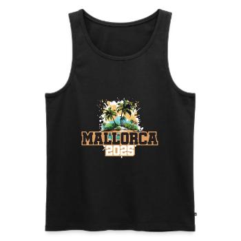 Mallorca 2025 Palm Trees - Men's Premium Organic Tank Top - black - Front - Michal (187cm)