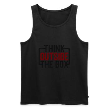 Think outside the box - Erfolg vintage - Männer Premium Bio Tank Top - Schwarz - Vorne - AI Model Male 178 light (178cm)
