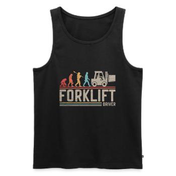 Gabelstaplerfahrer Evolution Gabelstapler - Männer Premium Bio Tank Top - Schwarz - Vorne - AI Model Male 178 light (178cm)