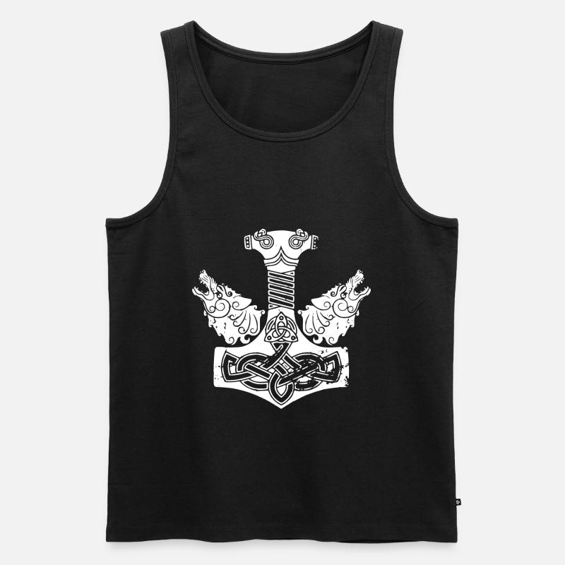 THOR HAMMER - Männer Premium Bio Tank Top - Schwarz