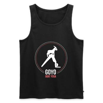 Goat Yoga - Yoga with pointing, goat yoga, goat - Men's Premium Organic Tank Top - black - Front - AI Model Male 178 light (178cm)