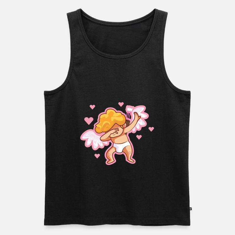 Amor dabbing valentinstag - Männer Premium Bio Tank Top - Schwarz
