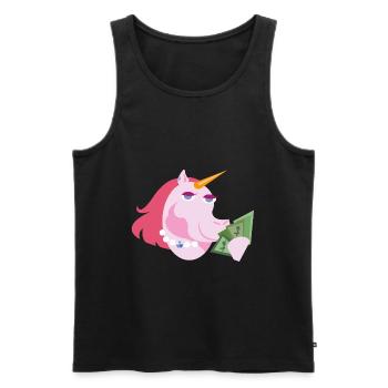 argent de la licorne - Débardeur bio Premium Homme - noir - Devant - AI Model Male 178 light (178cm)