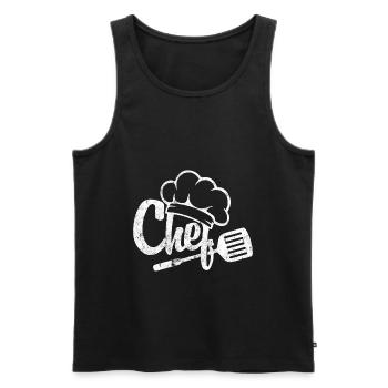 chef cuisinier - Débardeur bio Premium Homme - noir - Devant - Michal (187cm)