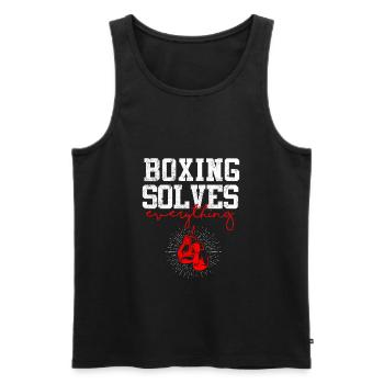 boxing gloves boxing - Men's Premium Organic Tank Top - black - Front - Michal (187cm)