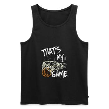 Basketball mon jeu - Débardeur bio Premium Homme - noir - Devant - Michal (187cm)