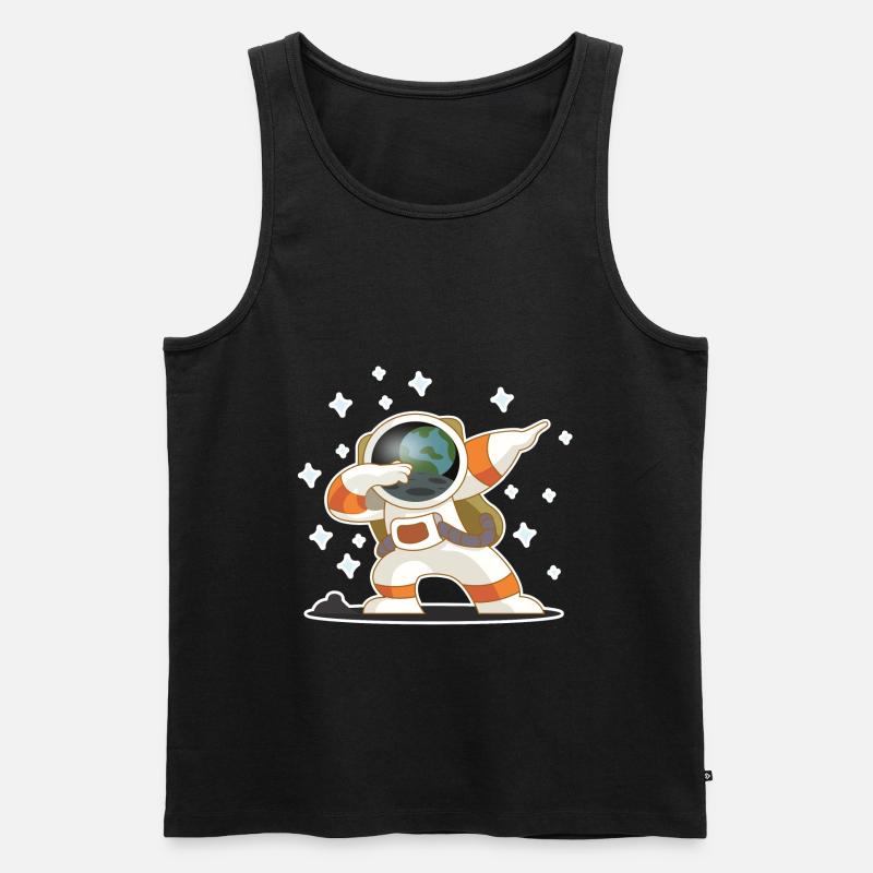 astronaut niedlich - Männer Premium Bio Tank Top - Schwarz