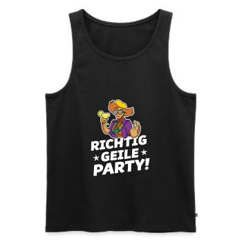 richtig geile party - Männer Premium Bio Tank Top - Schwarz - Vorne - Michal (187cm)