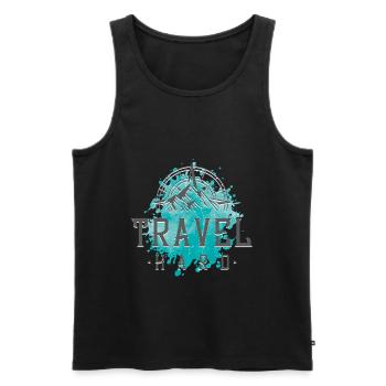 Reise Kompass - Männer Premium Bio Tank Top - Schwarz - Vorne - Michal (187cm)