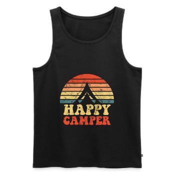 Happy camper camping nature - Men's Premium Organic Tank Top - black - Front - Michal (187cm)
