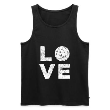 J'adore le volleyball - Débardeur bio Premium Homme - noir - Devant - AI Model Male 178 light (178cm)