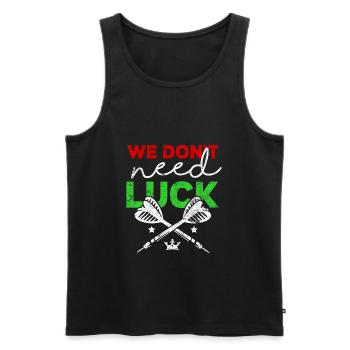 Darts say good luck darts - Men's Premium Organic Tank Top - black - Front - Michal (187cm)