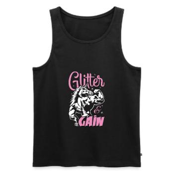 unicorn fitness glitter muscles - Men's Premium Organic Tank Top - black - Front - Michal (187cm)