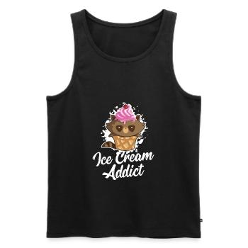 Waschbär Eiscreme Eis lecker - Männer Premium Bio Tank Top - Schwarz - Vorne - AI Model Male 178 light (178cm)