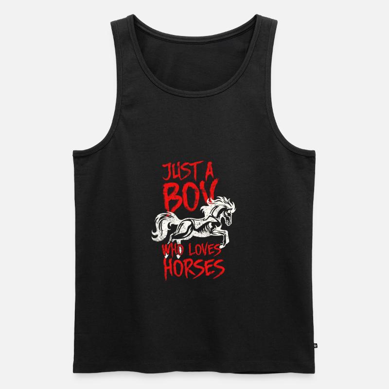 ich liebe pferde junge - Männer Premium Bio Tank Top - Schwarz