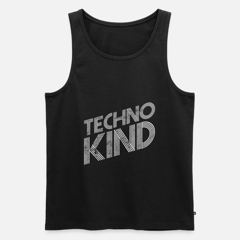 Techno musik - Männer Premium Bio Tank Top - Schwarz