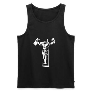jesus cross power faith king - Men's Premium Organic Tank Top - black - Front - Michal (187cm)