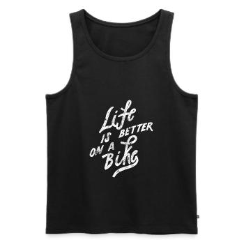 Bicycle cycling saying - Men's Premium Organic Tank Top - black - Front - AI Model Male 178 light (178cm)