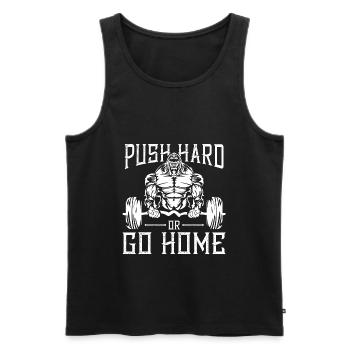 gorilla fitness gym motivation spruch bodybuilding - Männer Premium Bio Tank Top - Schwarz - Vorne - Michal (187cm)